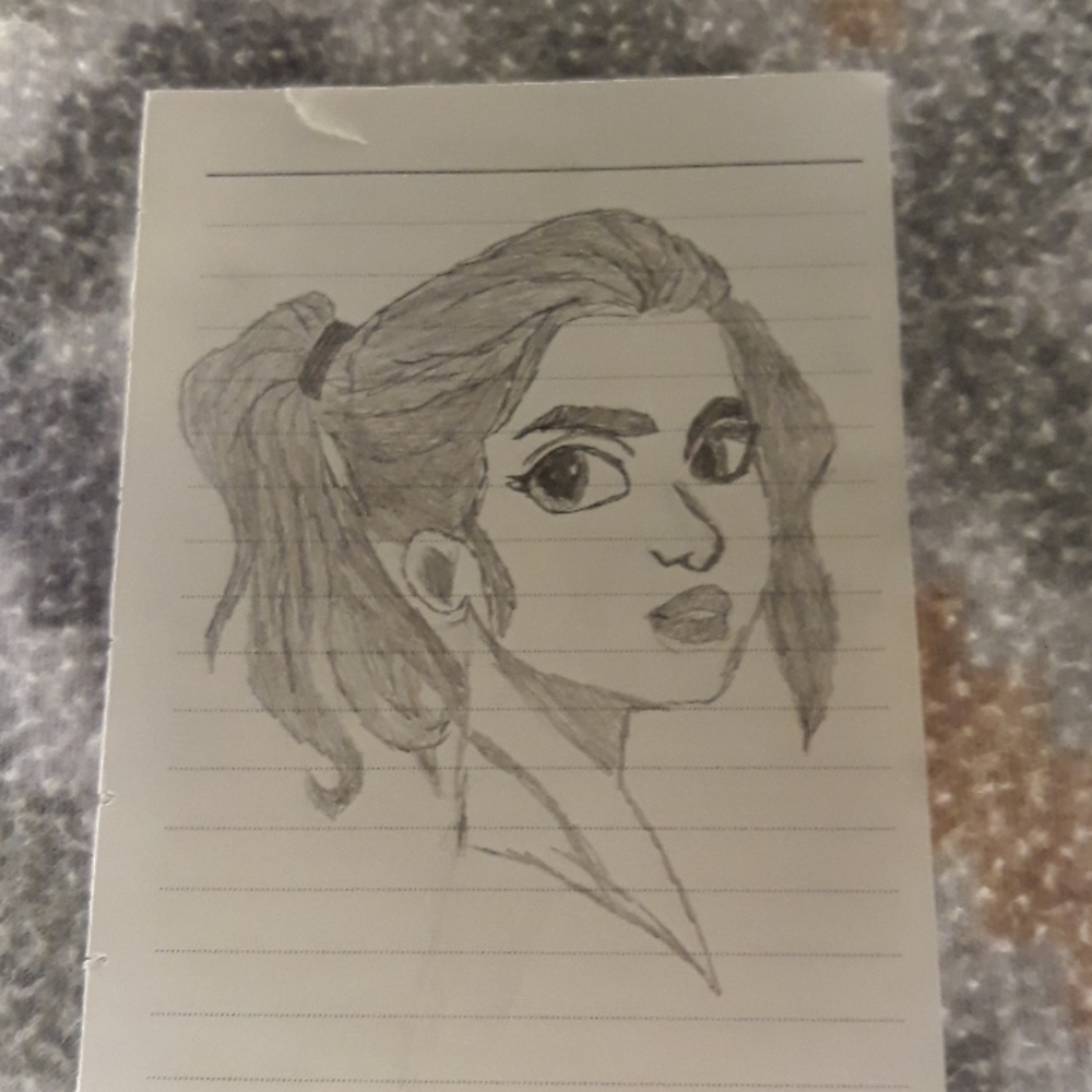 A drawing of a girl